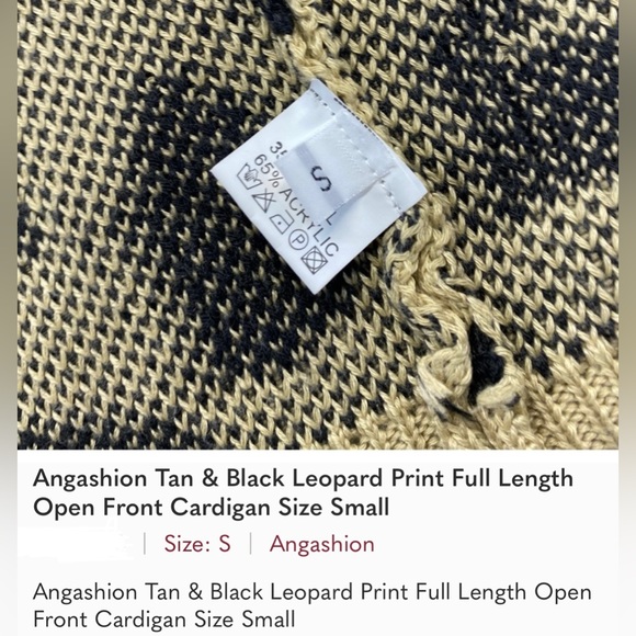 Angashion Boutique leopard cheetah animal print long open cardigan sweater -S - Picture 11 of 11